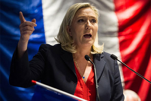 La líder del Frente Nacional y candidata a presidenta de Francia, Marine Le Pen Marine Le Pen apuesta por la salida de Francia de la OTAN y la UE